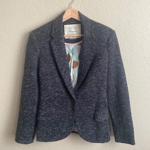 Anthropologie Cartonnier Black tweed blazer size small